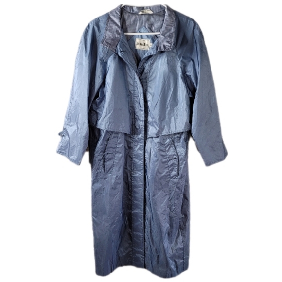 British Mist Jackets & Blazers - British Mist Full Length Light Blue Vintage Spring Rain Trench Coat Women's 3/4